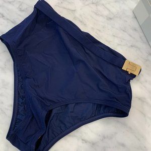 Tory Burch Logo Buckle Hi Waist Bikini Swim Bottom